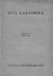 Myśl karaimska, 1935-1936, Z. 10
