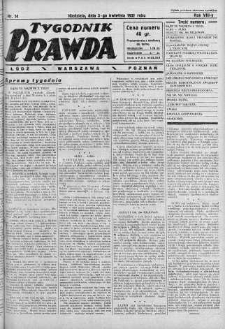 Tygodnik Prawda 3 kwiecień 1932 nr 14