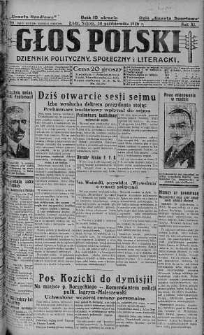 Głos Polski : dziennik polityczny, społeczny i literacki 30 październik 1926 nr 299