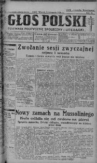 Głos Polski : dziennik polityczny, społeczny i literacki 2 listopad 1926 nr 301