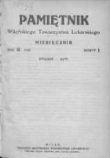 Pamiętnik Wileńskiego Towarzystwa Lekarskiego 1926, R. II, Z. 1