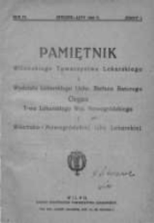 Pamiętnik Wileńskiego Towarzystwa Lekarskiego 1928, R. IV, Z. 1, styczeń-luty