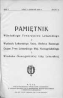 Pamiętnik Wileńskiego Towarzystwa Lekarskiego 1929, R. V, Z. 4, lipiec-sierpień