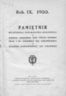 Pamiętnik Wileńskiego Towarzystwa Lekarskiego 1933, R. IX, Z. 1-2, styczeń-kwiecień