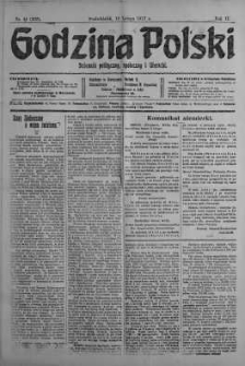 Godzina Polski : dziennik polityczny, społeczny i literacki 12 luty 1917 nr 41