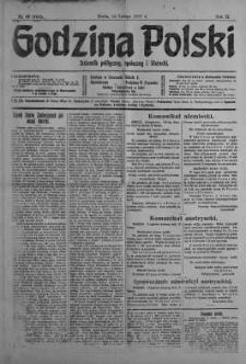 Godzina Polski : dziennik polityczny, społeczny i literacki 14 luty 1917 nr 43