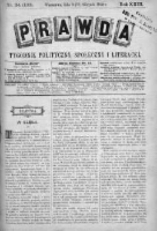 Prawda. Tygodnik polityczny, społeczny i literacki 1903, Nr 34