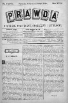 Prawda. Tygodnik polityczny, społeczny i literacki 1904, Nr 6
