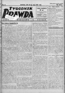 Tygodnik Prawda 22 maj 1932 nr 21