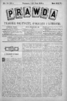Prawda. Tygodnik polityczny, społeczny i literacki 1904, Nr 21