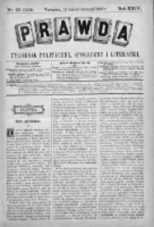 Prawda. Tygodnik polityczny, społeczny i literacki 1904, Nr 23