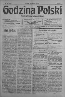 Godzina Polski : dziennik polityczny, społeczny i literacki 20 luty 1917 nr 49