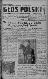 Głos Polski : dziennik polityczny, społeczny i literacki 12 listopad 1926 nr 311