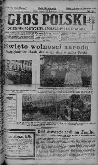 Głos Polski : dziennik polityczny, społeczny i literacki 13 listopad 1926 nr 312