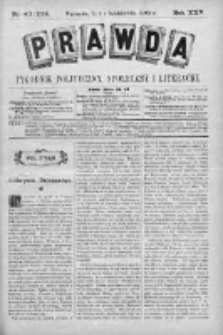 Prawda. Tygodnik polityczny, społeczny i literacki 1905, Nr 40