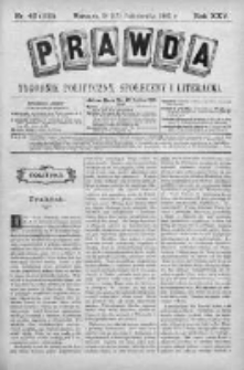 Prawda. Tygodnik polityczny, społeczny i literacki 1905, Nr 42