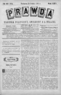 Prawda. Tygodnik polityczny, społeczny i literacki 1905, Nr 50