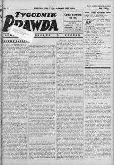 Tygodnik Prawda 11 wrzesień 1932 nr 37