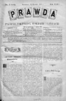 Prawda. Tygodnik polityczny, społeczny i literacki 1908, Nr 3