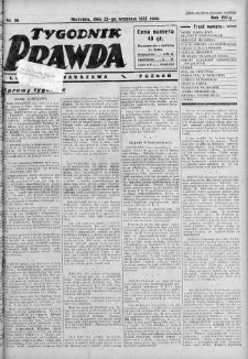 Tygodnik Prawda 25 wrzesień 1932 nr 39