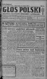 Głos Polski : dziennik polityczny, społeczny i literacki 19 listopad 1926 nr 318