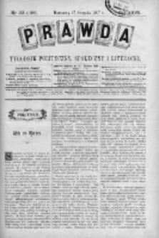 Prawda. Tygodnik polityczny, społeczny i literacki 1907, Nr 33