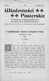 Wiadomości Pasterskie Tom II, 1906, Nr 9