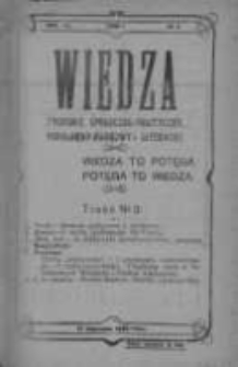 Wiedza. Tygodnik społeczno-polityczny, popularno-naukowy i literacki 1909, Rok III, Tom I, Nr 3