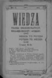 Wiedza. Tygodnik społeczno-polityczny, popularno-naukowy i literacki 1909, Rok III, Tom I, Nr 6