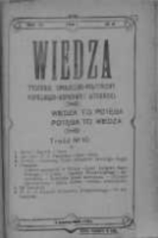 Wiedza. Tygodnik społeczno-polityczny, popularno-naukowy i literacki 1909, Rok III, Tom I, Nr 10