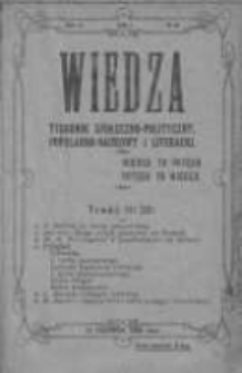 Wiedza. Tygodnik społeczno-polityczny, popularno-naukowy i literacki 1909, Rok III, Tom I, Nr 26