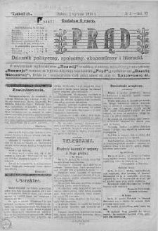 Prąd : dziennik polityczny, społeczny, ekonomiczny i literacki 2 styczeń R. 6. 1915 nr 2