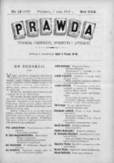 Prawda. Tygodnik polityczny, społeczny i literacki 1910, Nr 19