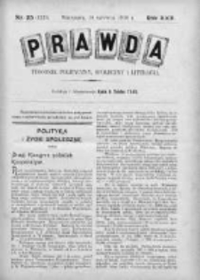 Prawda. Tygodnik polityczny, społeczny i literacki 1910, Nr 25