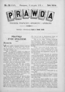 Prawda. Tygodnik polityczny, społeczny i literacki 1910, Nr 33
