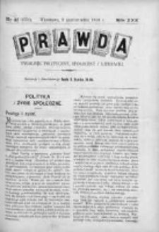 Prawda. Tygodnik polityczny, społeczny i literacki 1910, Nr 41