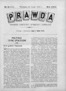 Prawda. Tygodnik polityczny, społeczny i literacki 1911, Nr 8