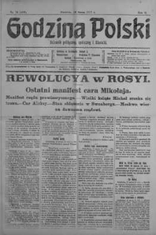 Godzina Polski : dziennik polityczny, społeczny i literacki 18 marzec 1917 nr 75