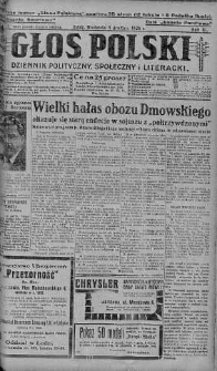 Głos Polski : dziennik polityczny, społeczny i literacki 5 grudzień 1926 nr 334