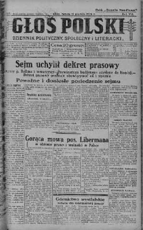 Głos Polski : dziennik polityczny, społeczny i literacki 11 grudzień 1926 nr 340