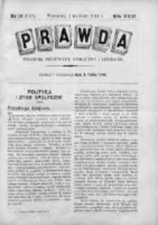 Prawda. Tygodnik polityczny, społeczny i literacki 1911, Nr 13