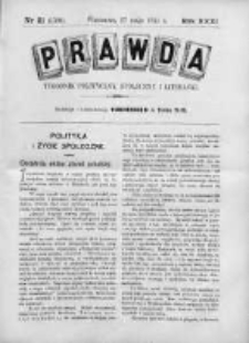 Prawda. Tygodnik polityczny, społeczny i literacki 1911, Nr 21