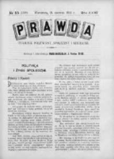 Prawda. Tygodnik polityczny, społeczny i literacki 1911, Nr 25