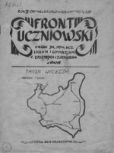 Front uczniowski. Organ Br[atniej] Pom[ocy] Ucz[niów] Liceum i Gimnazjum C. Epsztejna i J Szpajzera w Wilnie 1937, Rok III, Nr 8