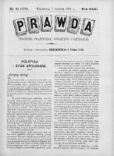 Prawda. Tygodnik polityczny, społeczny i literacki 1911, Nr 31