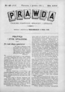 Prawda. Tygodnik polityczny, społeczny i literacki 1911, Nr 48