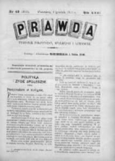 Prawda. Tygodnik polityczny, społeczny i literacki 1911, Nr 49