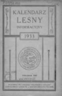 Kalendarz Leśny Informacyjny 1933 VIII