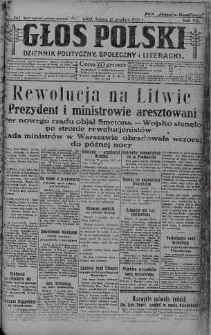 Głos Polski : dziennik polityczny, społeczny i literacki 18 grudzień 1926 nr 347