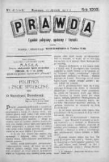 Prawda. Tygodnik polityczny, społeczny i literacki 1912, Nr 4